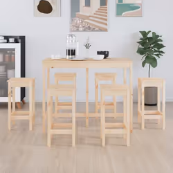 vidaXL Ensemble de bar 7 pcs Bois de pin massif