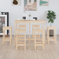 vidaXL Ensemble de bar 7 pcs Bois de pin massif