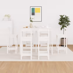 vidaXL Ensemble de bar 7 pcs Blanc Bois de pin massif