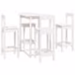 vidaXL Ensemble de bar 5 pcs Blanc Bois de pin massif