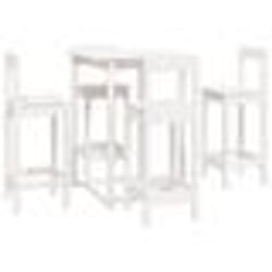 vidaXL Ensemble de bar 5 pcs Blanc Bois de pin massif