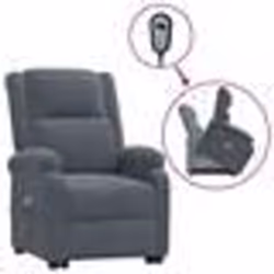 vidaXL Fauteuil de massage Gris foncé Velours