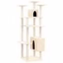 vidaXL Arbre à chat avec griffoirs en sisal Crème 162 cm