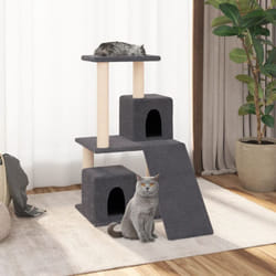 Arbre à chat avec griffoirs en sisal Gris foncé 82 cm Vidaxl