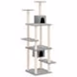 vidaXL Arbre à chat avec griffoirs en sisal Gris clair 176 cm