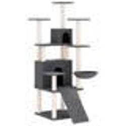 vidaXL Arbre à chat avec griffoirs en sisal Gris foncé 154 cm