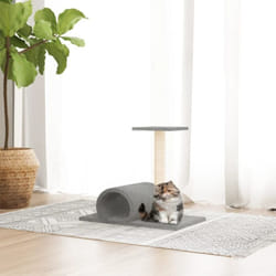 Arbre à chat avec tunnel Gris clair 60x34,5x50 cm Vidaxl