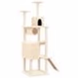 vidaXL Arbre à chat avec griffoirs en sisal Crème 168 cm