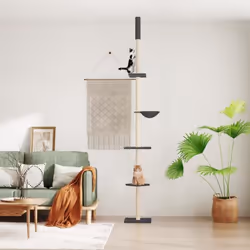 vidaXL Arbre à chat du sol au plafond Gris foncé 263,5-289,5 cm