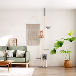 vidaXL Arbre à chat du sol au plafond Gris clair 258,5-284,5 cm