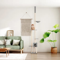 vidaXL Arbre à chat du sol au plafond Gris clair 258,5-284,5 cm