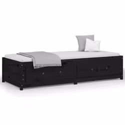 VidaXL 821603, lit sofa, Noir, Bois de pin, 1955 mm, 805 mm, 440 mm
