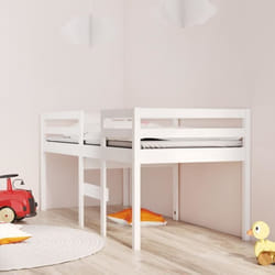 vidaXL Lit haut sans matelas blanc 80x200 cm bois de pin massif - 80 x 200 cm