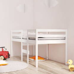 Vidaxl - Lit haut Blanc 90x190 cm Bois de pin massif