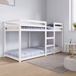 vidaXL Lit superposé sans matelas blanc 80x200 cm bois de pin massif - 80 x 200 cm