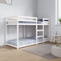 Vidaxl - Lit superposé Blanc 75x190 cm Bois de pin massif