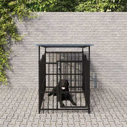 Vidaxl - Chenil d'extérieur avec toit pour chiens Acier 1,88 m²