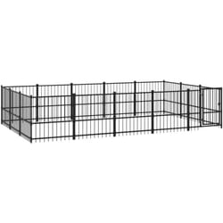 Chenil d'extérieur pour chiens Acier 14,11 m²