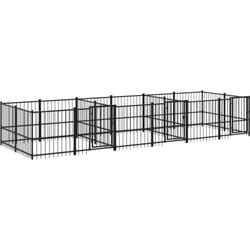 Chenil d'extérieur pour chiens Acier 11,26 m² Vidaxl