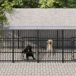 Vidaxl - Chenil d'extérieur avec toit pour chiens Acier 7,51 m²