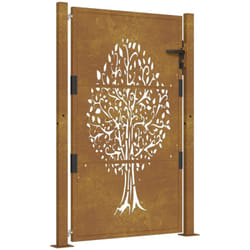 Portail de jardin 105x155 cm acier corten conception de l'arbre Vidaxl