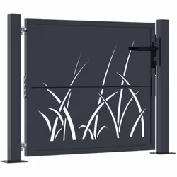 Vidaxl - Portail de jardin anthracite 105x80 cm acier conception d'herbe