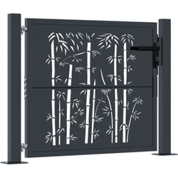 vidaXL Portail de jardin anthracite 105x80 cm acier design de bambou