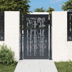Vidaxl - Portail de jardin anthracite 105x155 cm acier design de bambou