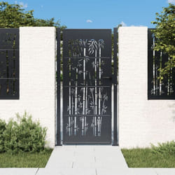 Vidaxl - Portail de jardin anthracite 105x180 cm acier design de bambou