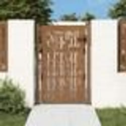vidaXL Portail de jardin 105x130 cm acier corten design de bambou