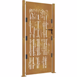 vidaXL Portail de jardin 105x205 cm acier corten design de bambou