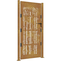 vidaXL Portail de jardin 105x205 cm acier corten design de bambou