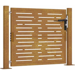 Portail de jardin 105x80 cm acier corten conception de carré vidaXL