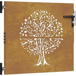 vidaXL Portail de jardin 85x75 cm acier corten conception d'arbre