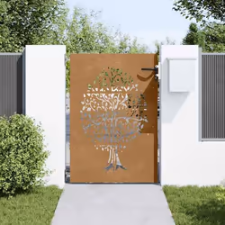 vidaXL Portail de jardin 85x150 cm acier corten conception de l'arbre