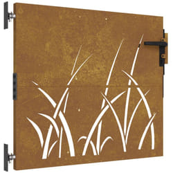 vidaXL Portail de jardin 85x75 cm acier corten conception d'herbe