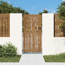 Vidaxl - Portail de jardin 85x200 cm acier corten design de bambou