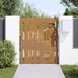 vidaXL Portail de jardin 105x155 cm acier corten design de bambou