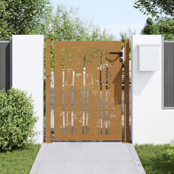 vidaXL Portail de jardin 105x155 cm acier corten design de bambou