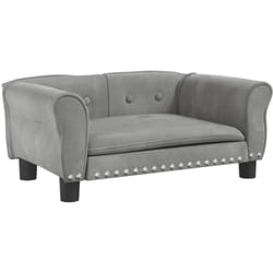 Lit pour chien gris clair 70x45x30 cm velours Vidaxl