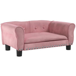 Lit pour chien rose 70x45x30 cm velours Vidaxl