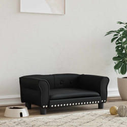 Lit pour chien noir 70x45x30 cm similicuir Vidaxl
