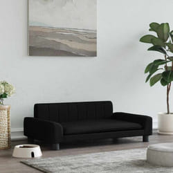 Lit pour chien noir 90x53x30 cm tissu Vidaxl
