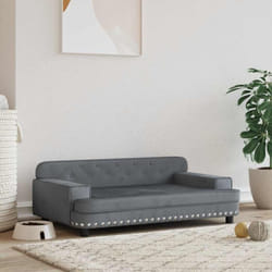 Lit pour chien gris foncé 90x53x30 cm velours Vidaxl