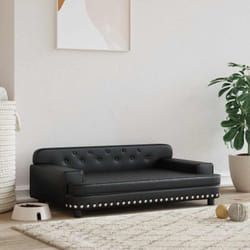 Lit pour chien noir 90x53x30 cm similicuir Vidaxl