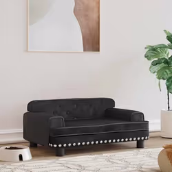 vidaXL Lit pour chien noir 70x45x30 cm velours