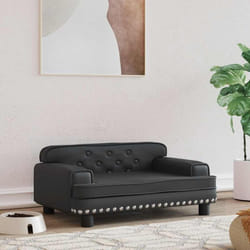 Lit pour chien noir 70x45x30 cm similicuir Vidaxl