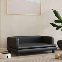 Lit pour chien noir 80x45x30 cm similicuir Vidaxl