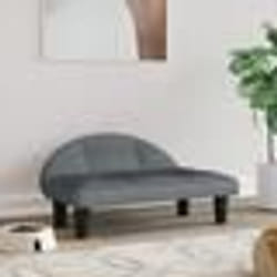 vidaXL Lit pour chien gris foncé 70x52x30 cm velours