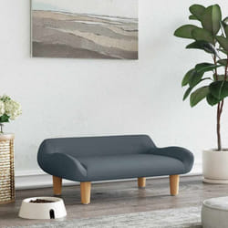 Lit pour chien gris foncé 70x40x24 cm tissu Vidaxl